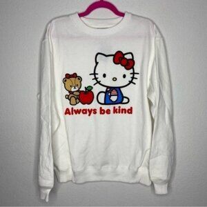 Hello Kitty White Crewneck Sweatshirt Size M NWOT